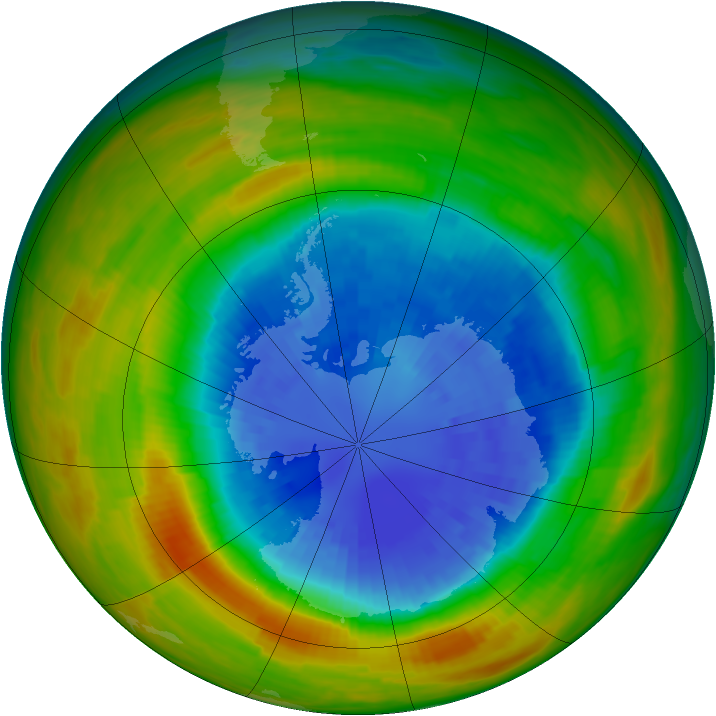 Antarctic ozone map for 13 September 1986